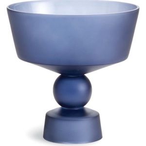 Porch & Petal | Matte Blue Antero Footed Decorative Bowl